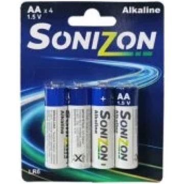 Sonizon Alkaline 1.5V AA (LR6) 4pcs Baterijas 9114