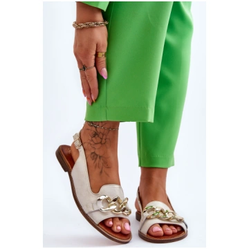 Moteru sandales LeĮskis Shoes 3230 smilšu-zelta kr
