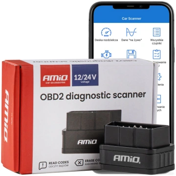 OBD2 diagnostikas skeneris 12/24V AMIO-04731