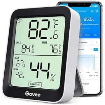 Govee Thermometer Hygrometer, Mini LCD Digital The