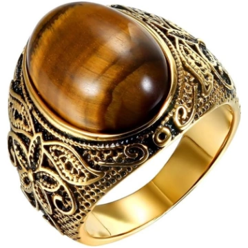 JewelryWe Jewelry Vīriešu gredzens Tīģera acs nerū