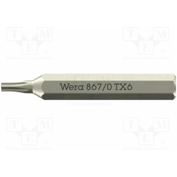 Screwdriver bit; Torx®; TX6; 867/0 Micro; Socket s