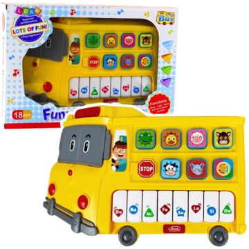 Izglītojošs pianīns "Autobuss" bērniem, dzeltens L