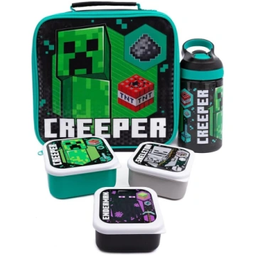 „Minecraft“ bērnu pusdienu soma ar Creeper motīvu,
