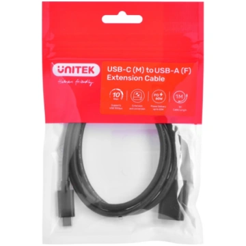 Cable adapter Unitek (C476BK-1M) USB-C (M) - USB-A
