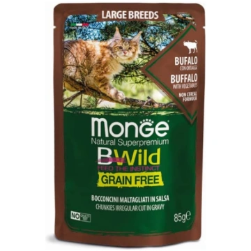 MONGE CAT BWILD LARGE BUFFALO konservi kaķiem Bife