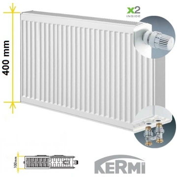 Tērauda apkures radiators KERMI KV22-400*600, apak
