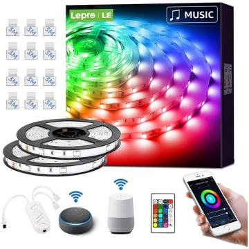 LE LED lente Alexa ar mūziku, 10 m Lepro