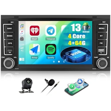 CAMECHO 4+64G 4-Core Android 13 Autoradio für VW T