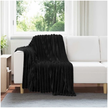 Pleds melna 150 x 130 cm flīss