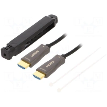 Cable | HDMI plug,both sides | textile | 10m | bla