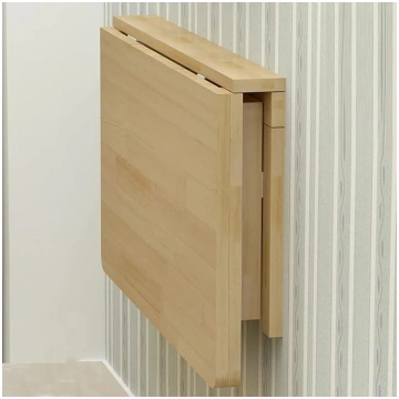Solid Wood Folding Table, Space-Saving Wall Foldin