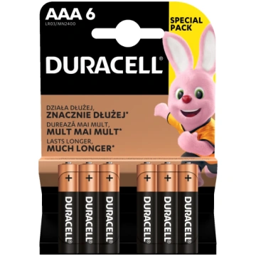 DURACELL Baterijas duracell aaa lr03 6gab