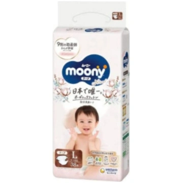 Moony Natural L autiņbiksītes (9-14kg), 38gab