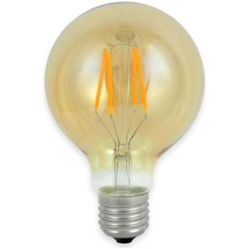 LED spuldze E27 4W G80 Filament Retro Amber - silt