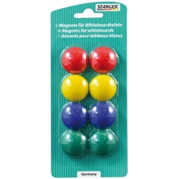 STANGER Whiteboard Magnets set of 8 colours, 1 set