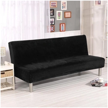Thick Plush Futon Cover Stretch Armless Sofa Bed S