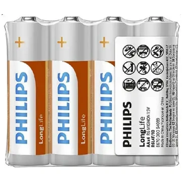 Battery PHILIPS AA LR6 LONGLIFE 4pcs | Phil-R6L4F/