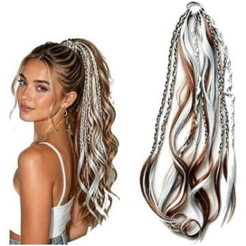 Elastīga dreidlokveida zirgastes frizūra boho stil