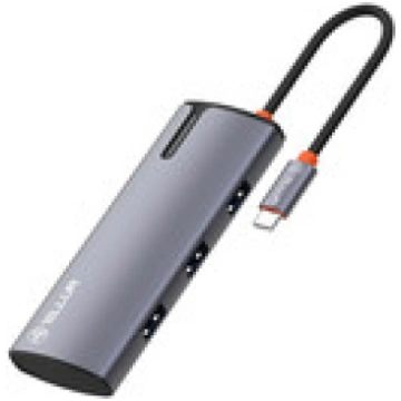 Tellur USB-C hub, PD 3.0 100W, HDMI, 3xUSB 3.0 gre