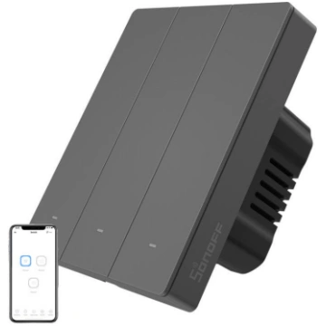 Smart WiFi wall switch SONOFF M5-3C-80 (3-channel,