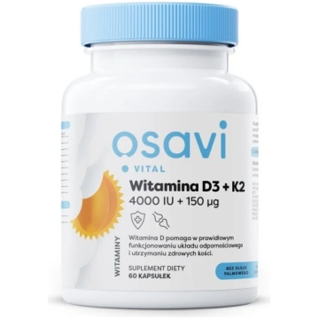 OSAVI vitamīns D3 + K2, 4000 SV + 150 mikrogrami (