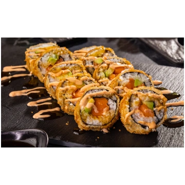 Sake avokado tempura (pikanti)