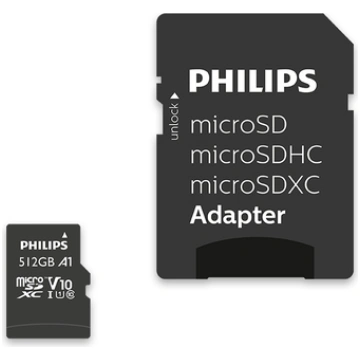 Philips MicroSDXC Card 512GB Class 10 UHS-I U1 inc