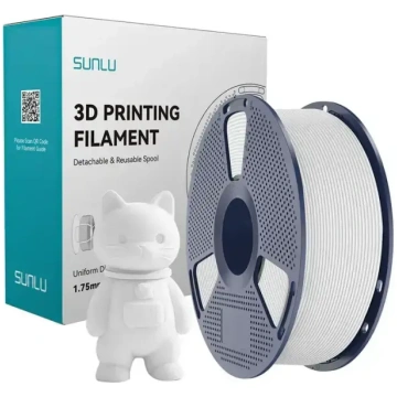 Sunlu PLA Matte 3D printera kvēldiegs (balts)