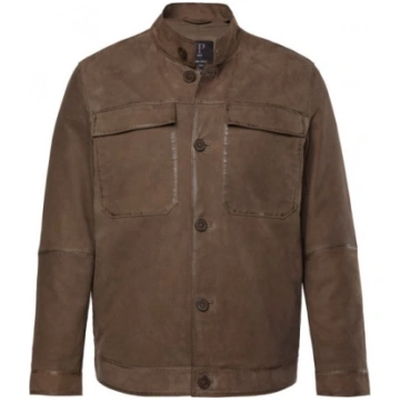 JP1880 Leather Jacket Lambskin Suede Brown - Jakas