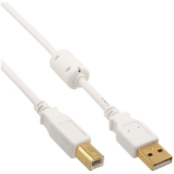 Kabelis Usb Inline Usb-a - Usb-b 0.5 M Balts (3450