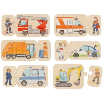Koka Mini puzles Profesijas un transports, Goki 57