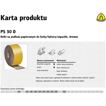 KLINGSPOR ROLKA NA PODLOZU PAPIEROWYM PS30D 115mm 