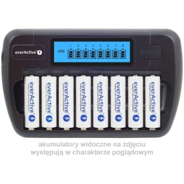 Everactive AAA/AA procesora lādētājs, 8 pilnīgi ne