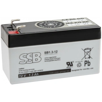 Akumulators (AGM) SSB SB (1,3 Ah, 12 V, F1, VRLA)