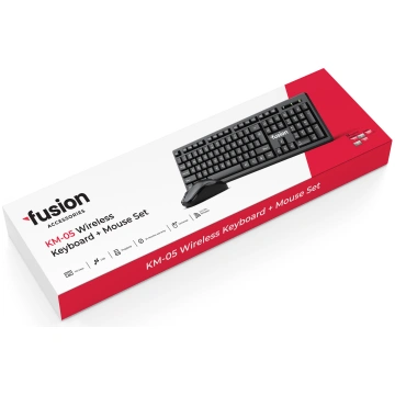 Fusion KM-05 bezvadu tastatūra + pele melna (ENG R