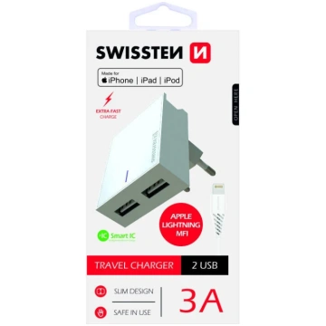 Telefona lādētājs Swissten MFI Travel Charger, USB