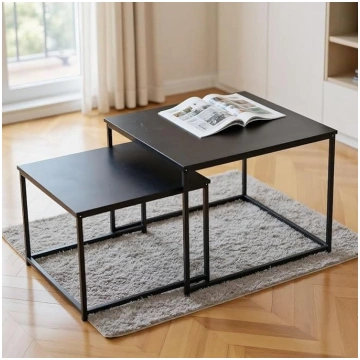 BIGTREE Coffee Table, Side Table, Set of 2, Modern