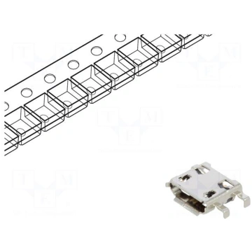 Connector: USB B micro | socket | on PCBs | SMT,TH