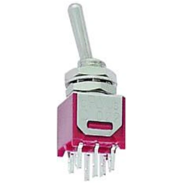 VERTICAL SUBMINIATURE TOGGLE SWITCH DPDT ON-ON - P