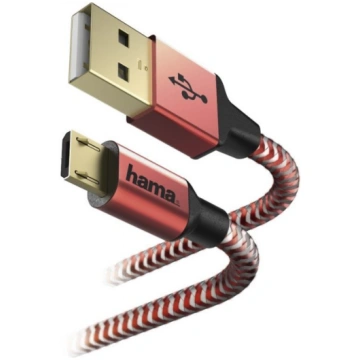 Vads Hama, Micro USB/USB, sarkana krās