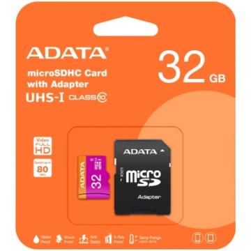 Memory Card microSDHC Adata, 32Gb, Class 10 / UHS-