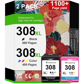 308XL tintes kasetņu komplekts — rezerves kasetnes