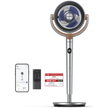 DREO Smart grīdas ventilators, 120° + 120° oscilēj