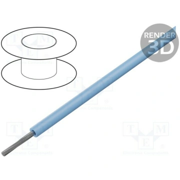 Wire; stranded; Cu; 16AWG; PVC; light blue; 600V; 