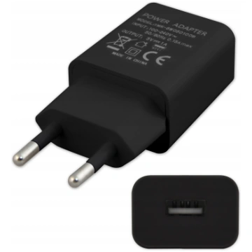 Plug-in barošanas avots 1x USB 5V/1A DC melns