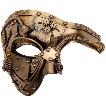 Ubauta Steampunk metāla kiborga Venēcijas maska, z