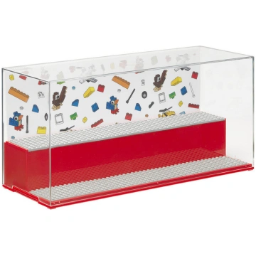 Lego vitrīna minifigūrām, sarkana, 2 līmeņi