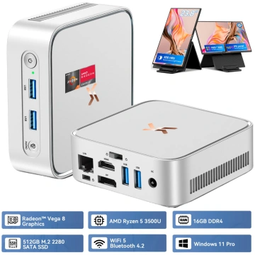 HUIDUN H80 3500U Ar tastatūru QWERTY Mini PC ar AM