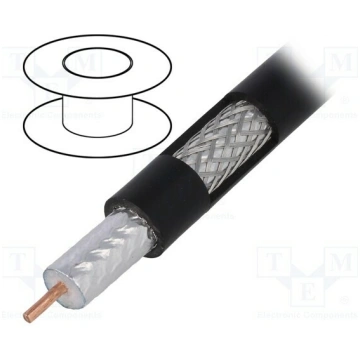 Wire: coaxial; RG11; wire; Cu; PE; black; 305m; Øc